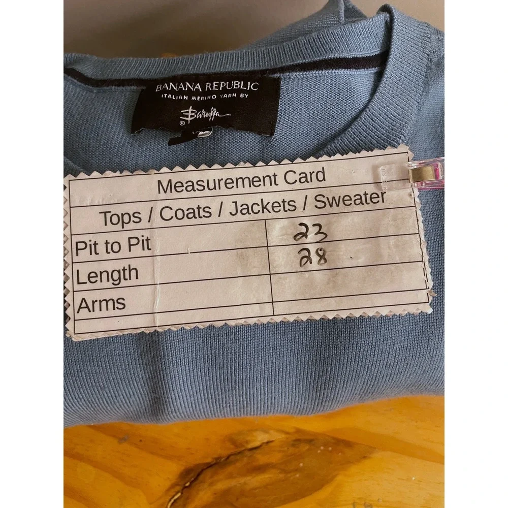 Banana Republic Mens Sweater XL 100% Extra Fine Italian Merino Washable Durable